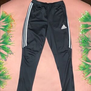 Adidas Kids Black Sweatpants with White Accents